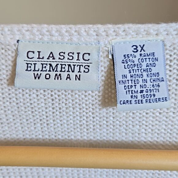 Crochet Cottagecore Grandma Floral Cardigan Sweater Vest 3X Boho Coastal Grandma - Picture 8 of 11